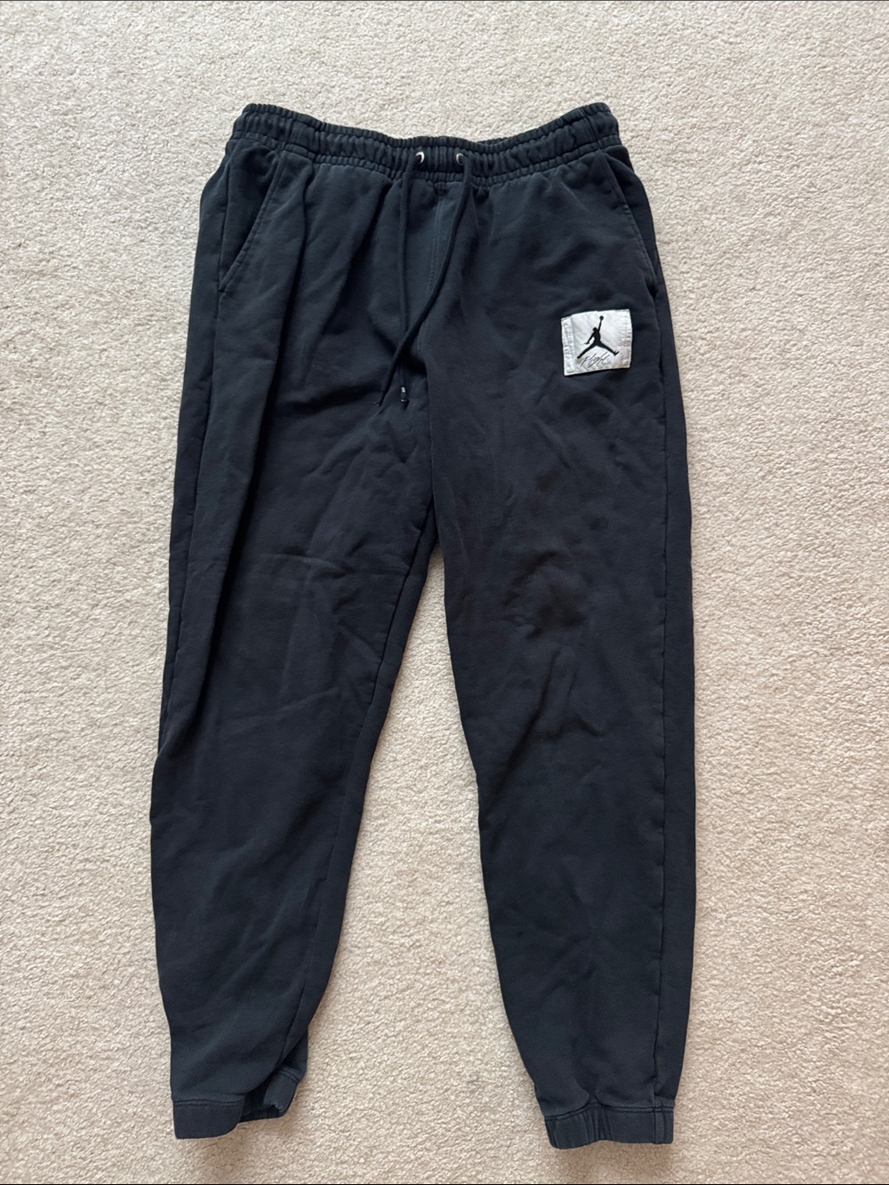 Jordan Black Men’s Jogger Sweatpants with Patch Logo